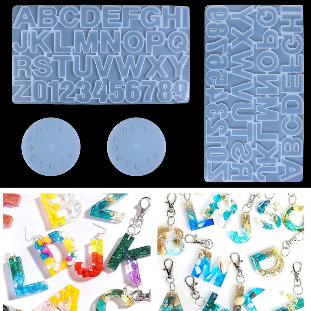 

Alphabet Epoxy Resin Silicone Mold DIY Letter Number Clock Pendant Keychain Earring Epoxy Resin Jewelry Crafts Casting Mold