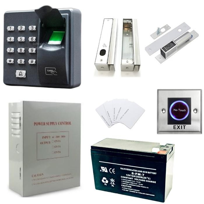 

access door fingerprint x6 paket akses door rfid access control kartu - paket adaptor Sale