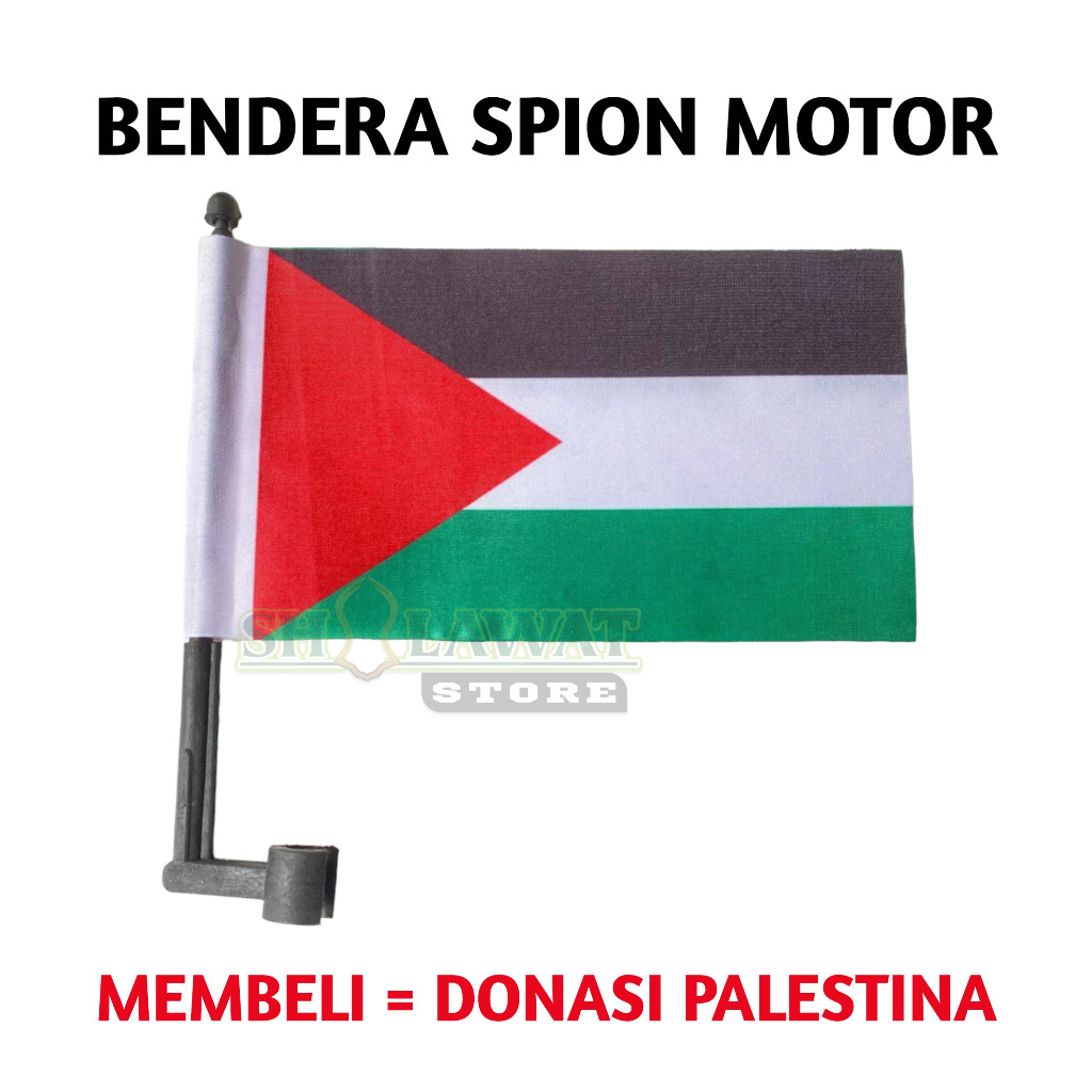 Bendera Motor Palestina / Bendera Motor Merah Putih / Bendera Motor Tiang / Bendera Palestina / Bend