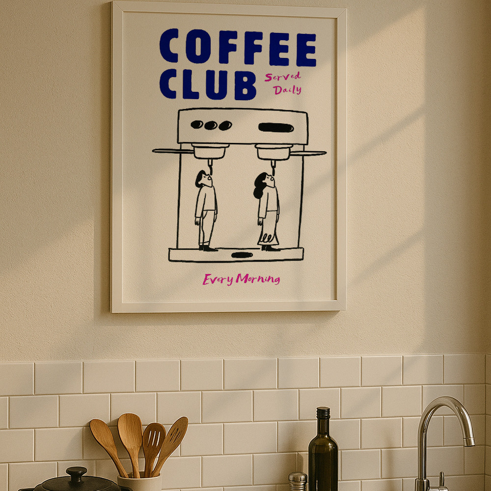 

Funny Coffee Poster Morning Coffee Minimalist Line Drawing Kitchen Canvas Wall Print Pictures For Living Room Bedroom Decoration
