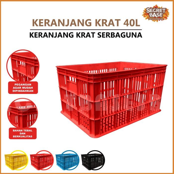 

KRAT BUAH 40 LITER - Krat Rak Piring / Keranjang Pakaian - Merah