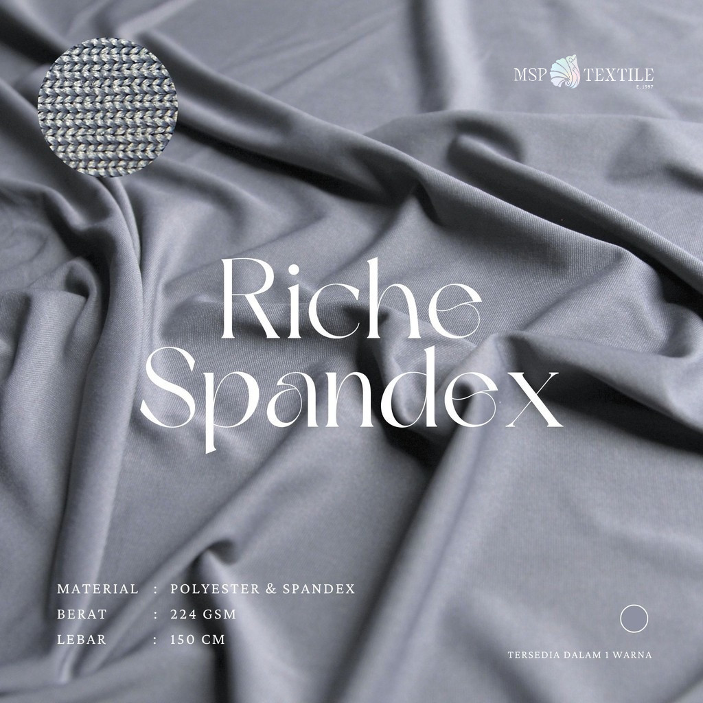 KAIN RICHE SPANDEX KAOS POLYESTER TEKSTIL BAHAN LEGGING SWEATPANTS PAKAIAN OLAHRAGA