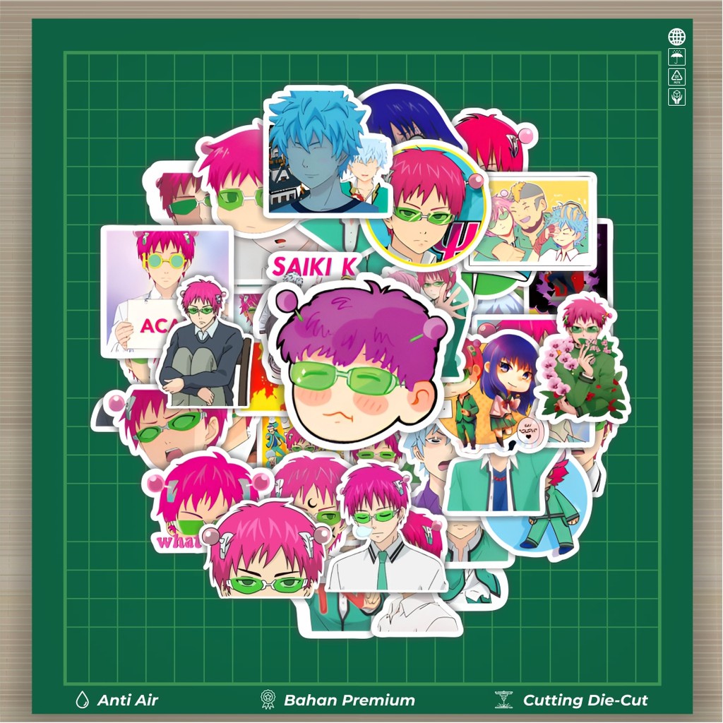 

HOT 50 PCS STIKER Stiker Saiki Kusuo Stiker Fashion Cars Decal Dingin Kartu Album Custom Vinyl Anti Air- Sticker Aesthetic Buku Journal Koper Casing HP Tablet Laptop Helm Motor Botol Minum