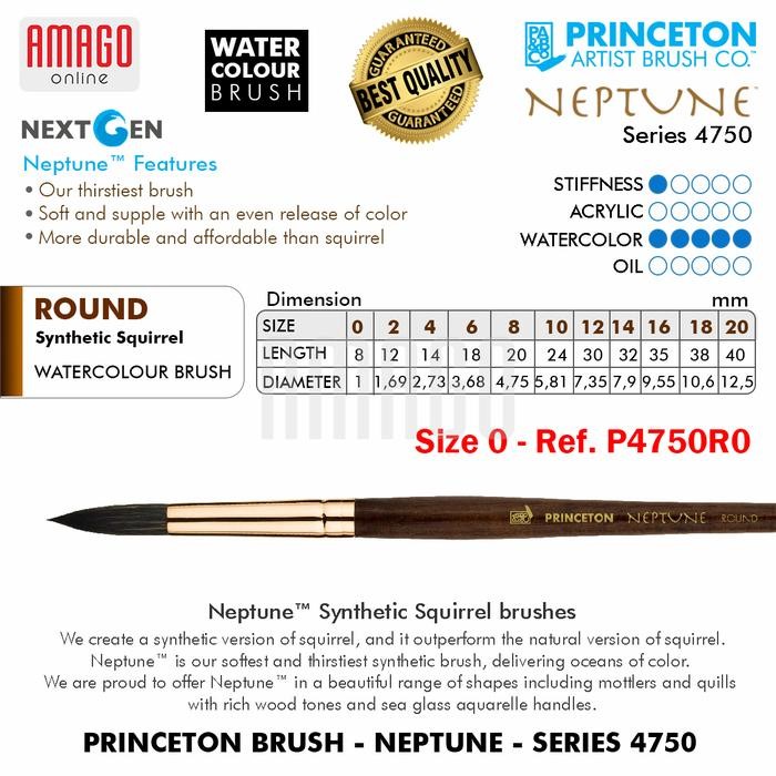 

KUAS - PRINCETON NEPTUNE WATERCOLOUR BRUSH - ROUND - PILIH UKURAN - 0