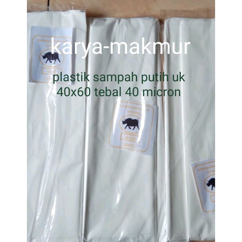 plastik sampah putih susu uk 40x60 trash bag kantong plastik