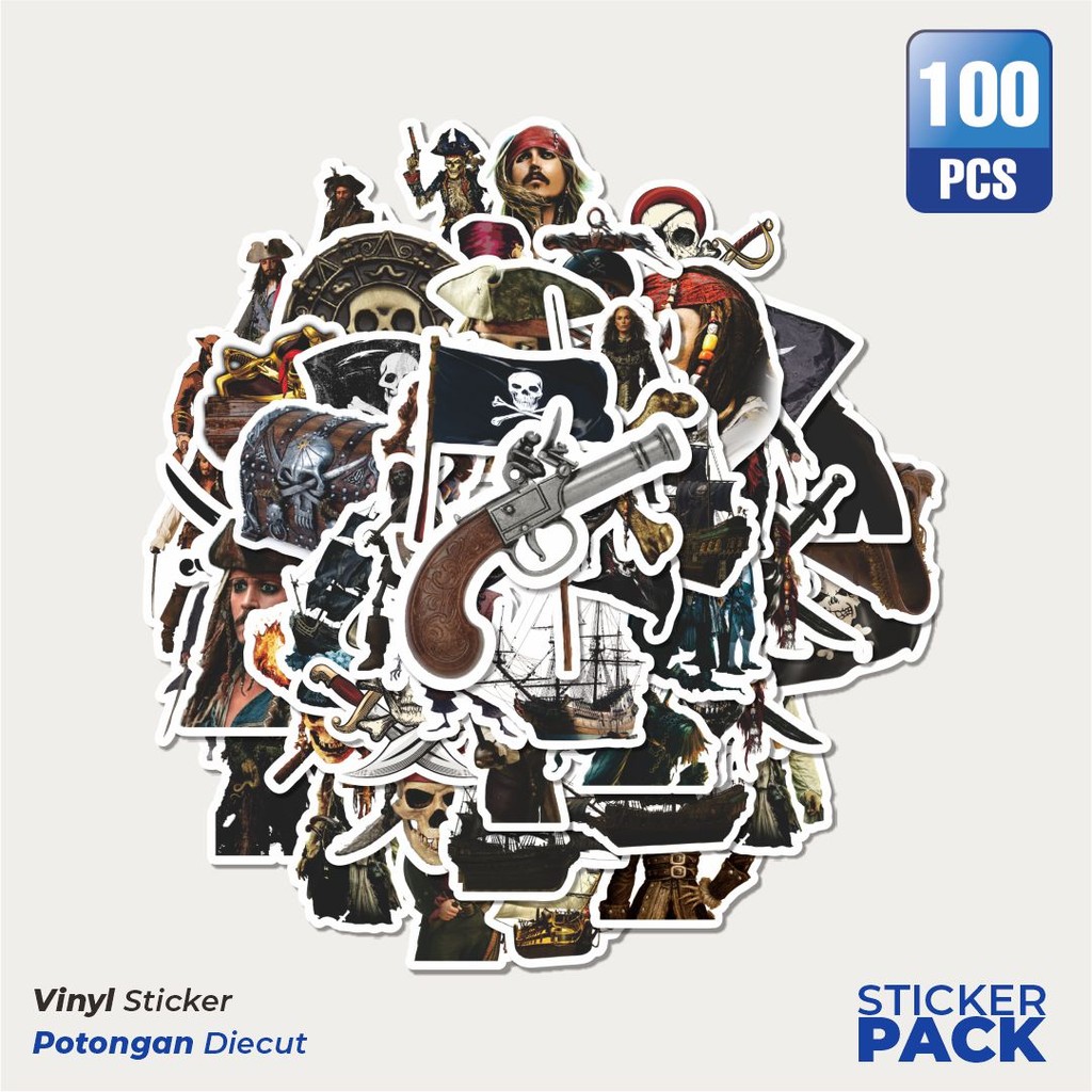 

Stiker Vinyl Stiker Pirate Series [Seri Bajak Laut] Waterproof Aesthetic- Untuk Laptop, Motor, dan Helm - Paper Stationery Pack