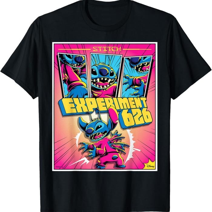 (TOP) Makeyoushine X Generasi90 Lilo & Stitch - Experiment 626 Comic Page Panels T-Shirt Baju untuk 