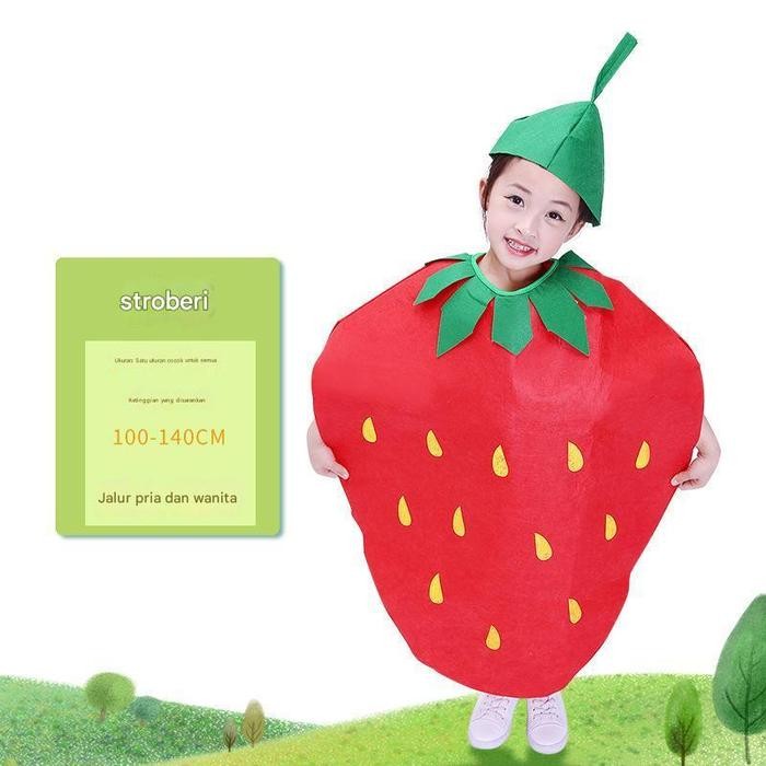 Kostum Buah Dan Sayur Kostum Karnaval Baju Karnaval Anak - Stroberi