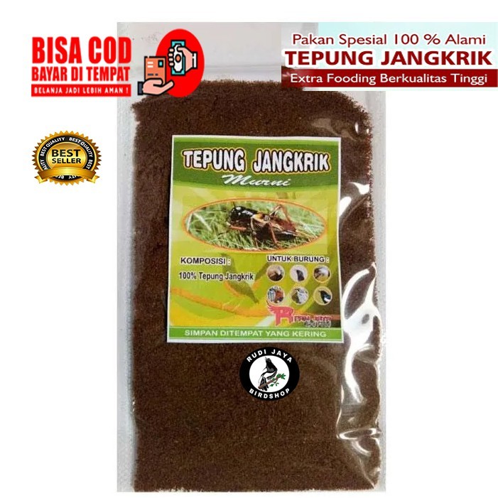 TEPUNG JANGKRIK MURNI RFAM JAYA EF EKSTRA FOODING PAKAN BURUNG MURAI KACER ANIS CUCAK JALAK CIBLEK