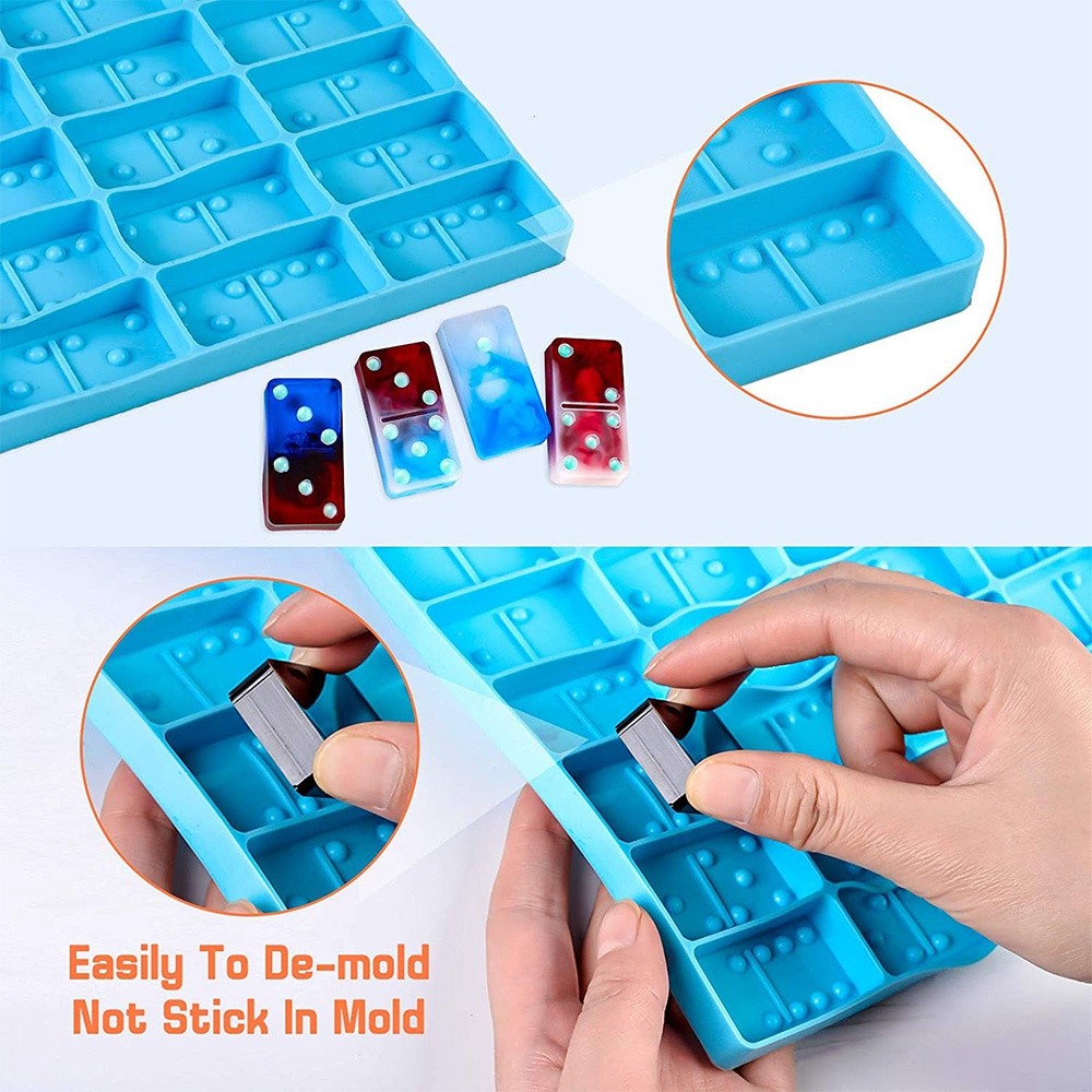 

1 Set Domino Silicone Resin Molds with Storage Box for DIY Craft