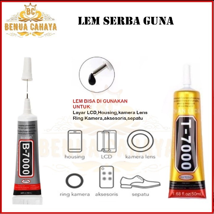 

LEM LCD LEM TC LEM LCD 1SET LCD TIPE B7000 BENING DAN T7000 HITAM - BENUACAHAYA