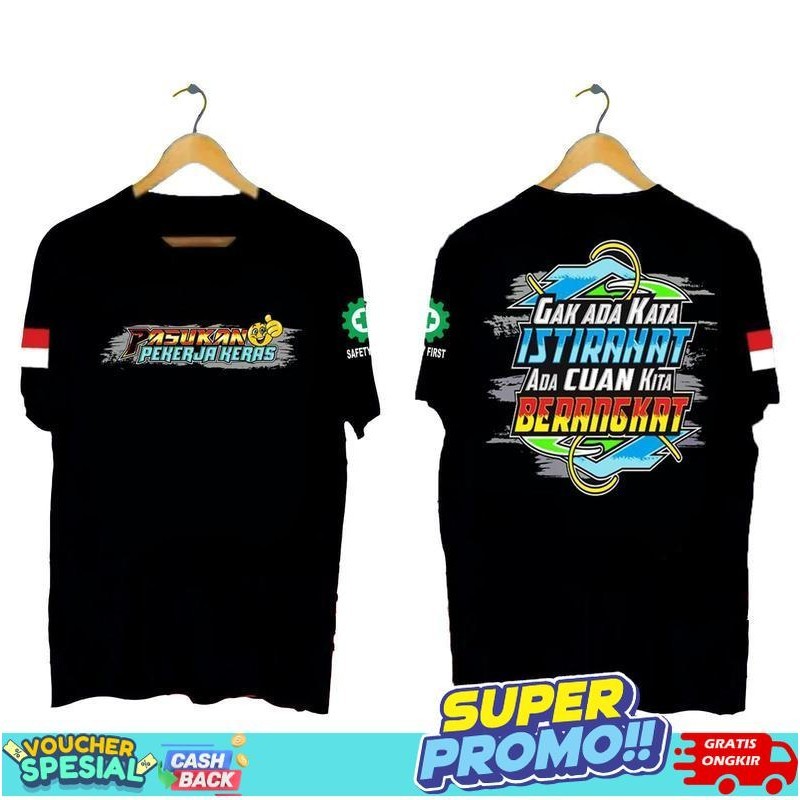 KAOS DISTRO MOTIVASI PASUKAN PEKERJA KERAS 2 Combed Katun Variasi Pria Baju Polos KAOS KATA KATA KER