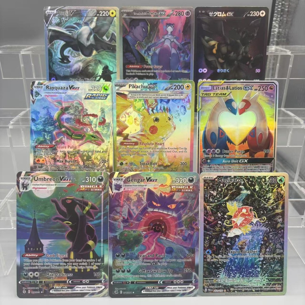 

DIY PTCG Collection Cards Umbreon Rayquaza Gengar VMAX Zekrom ex Self Made Single Card Classic Game Anime Card Gift Toy