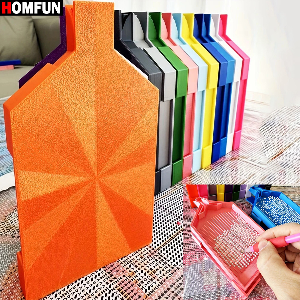 

HOMFUN New Large Diamond Painting Tray Storage Box with Y Shape Pop-up Plug for 5D Diamond Painting Accessories Tools Glitter