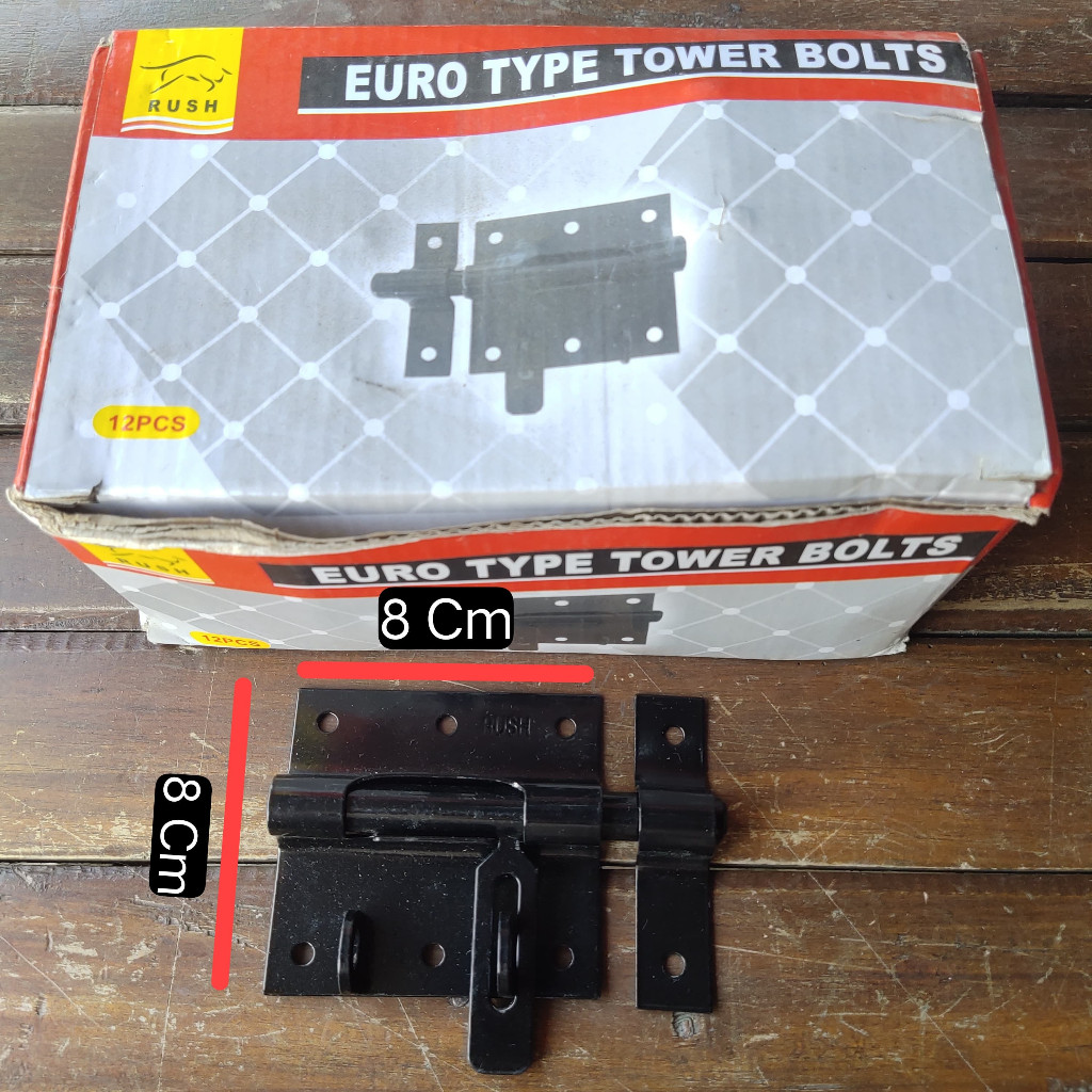 Grendel Overvale/Grendel Hitam super Tebal/Grendel Overpal /Slot Kunci pintu jendela besi Tebal Hita