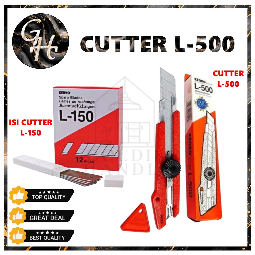 

Pisau Cutter L 500 Besar & Isi Reffil Cutter L 150 Besar Kenko
