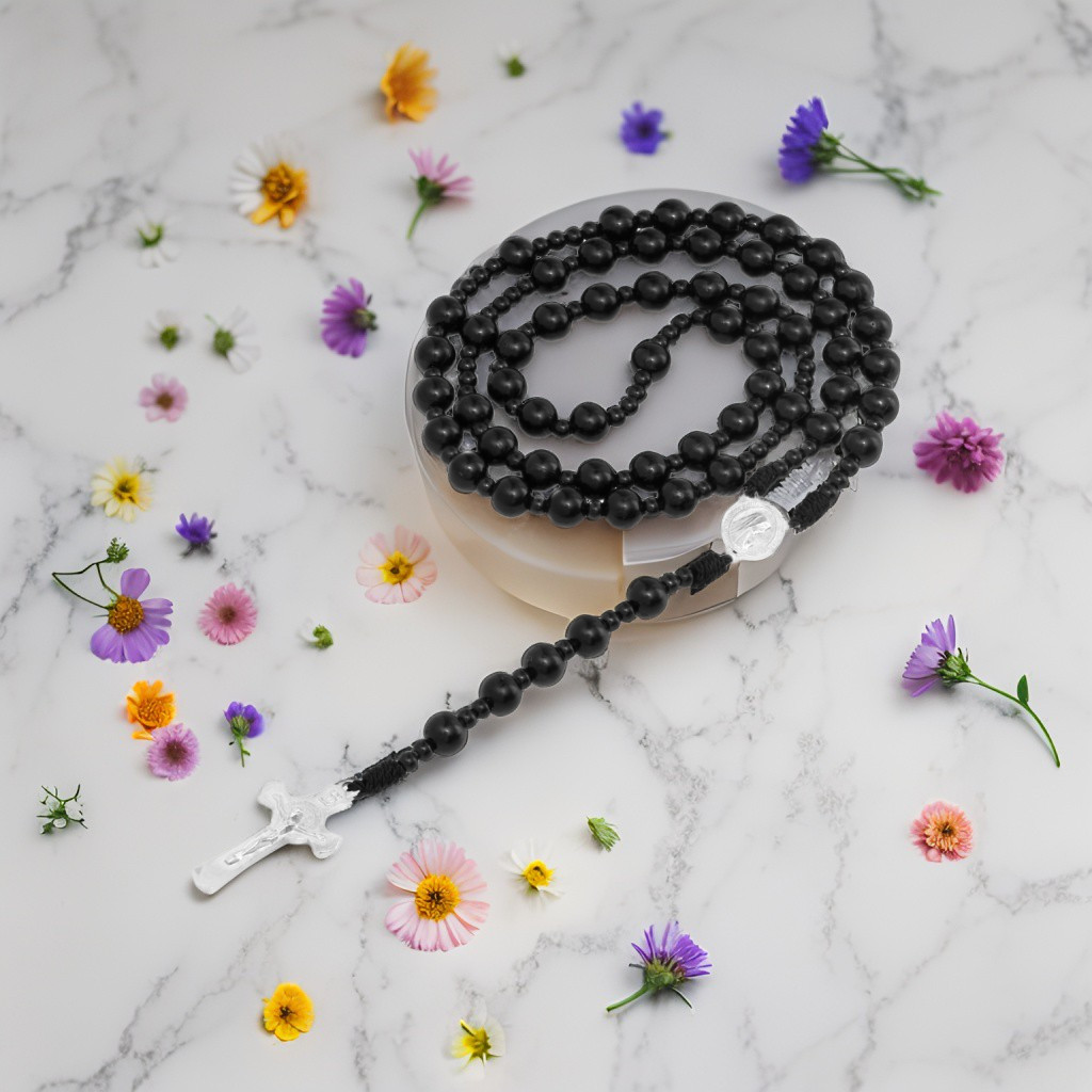 ROSARIO PAREL HITAM / KALUNG ROSARIO KATOLIK / ROSARIO KATOLIK KALUNG / KONTAS