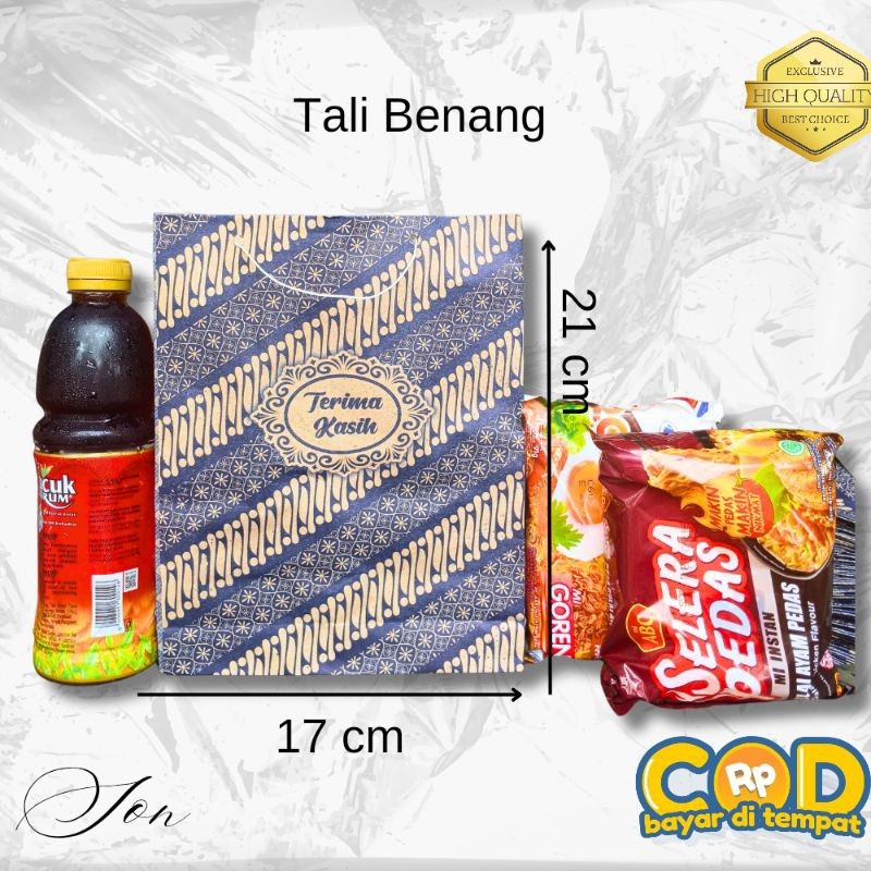 

(Isi 100) Uk 17x21x5 PAPERBAG MOTIF (Tali Benang) / TAS KERTAS MOTIF / TAS SOUVENIR