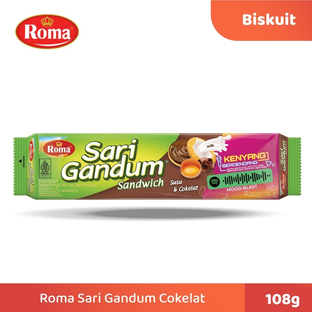 

Roma Sari Gandum Cokelat 108 gr