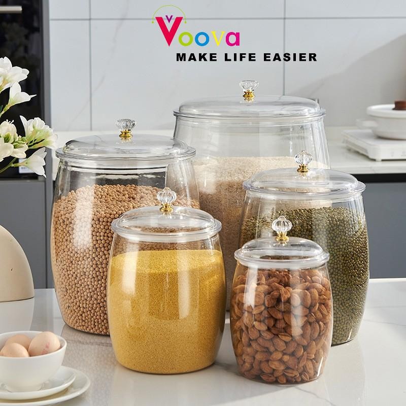 VOOVA Toples Kapasitas Besar/ Toples Serbaguna./ Toples Jumbo/ Toples Penyimpanan Beras Kerupuk Dan 