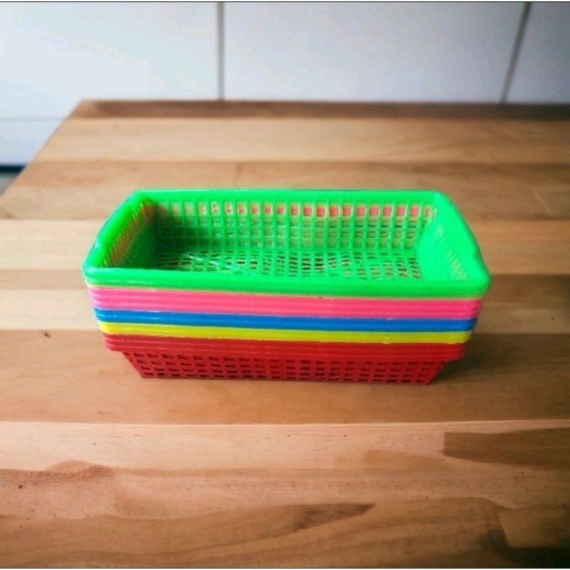 Keranjang surat segi panjang kecil serbaguna plastik - Tempat surat dokumen