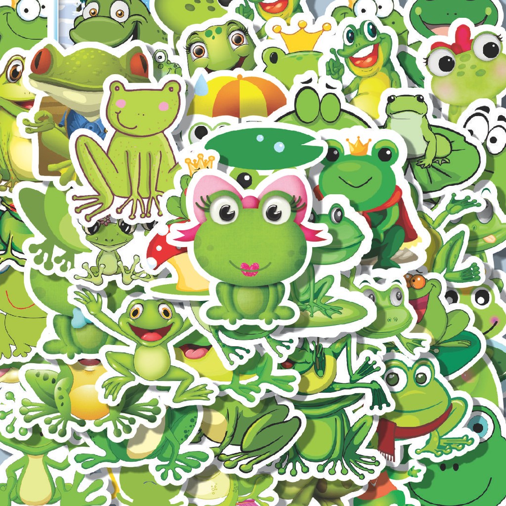 

100PCS Lucu Stiker Kawaii Frog Series B [Katak] Stiker Aesthetic Stiker Anti Air Stikers Berperekat Waterproof sticker decal buat Motor Helm Buku Journal Koper Casing HP Laptop Botol Minum Hadiah anak