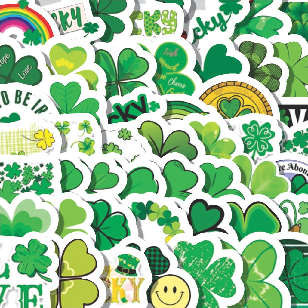 

Stiker Cutting Pack Stiker Four Leaf Clover [Semanggi Berdaun Empat] Isi 100Pcs Series Aesthetic Lucu Keren Untuk Koper Bahan Vynil