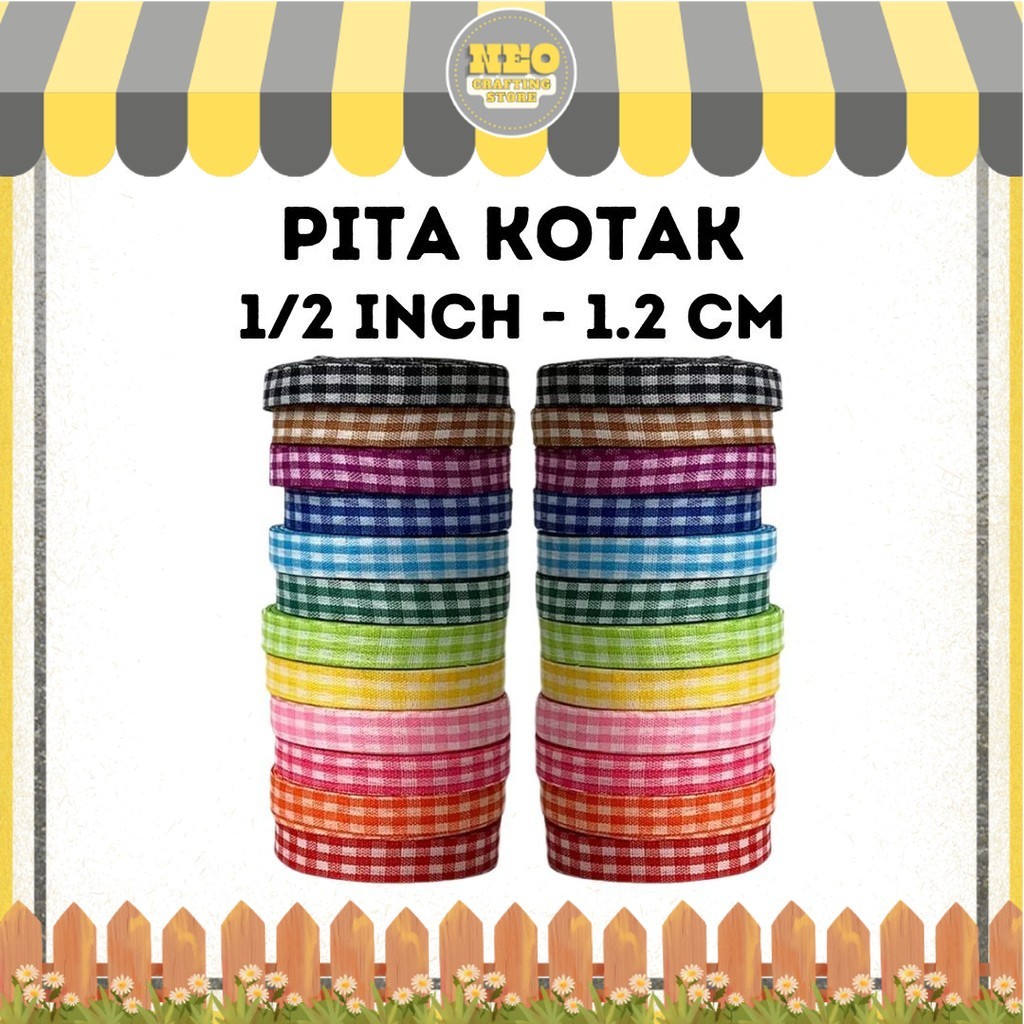 

Pita Kotak 1/2 inch (1.2 cm) Panjang 20 yard (18 mtr)