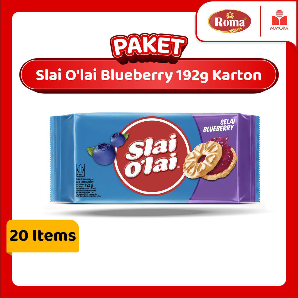 

Paket Roma Slai O'lai Blueberry 192 Gram Karton