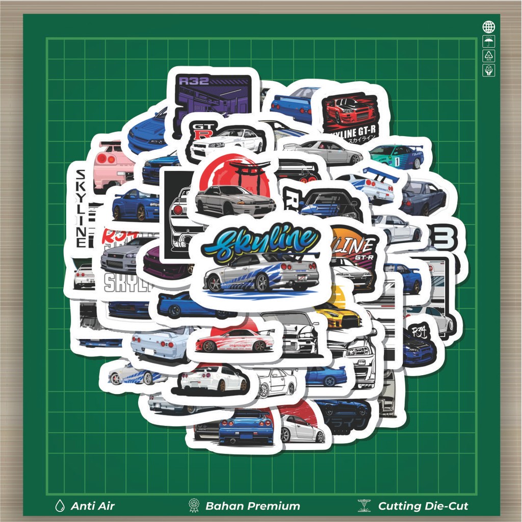 

HOT 50 PCS STIKER Stiker Skyline GTR Super Car Stiker Fashion Cars Decal Dingin Kartu Album Custom Vinyl Anti Air- Sticker Aesthetic Buku Journal Koper Casing HP Tablet Laptop Helm Motor Botol Minum