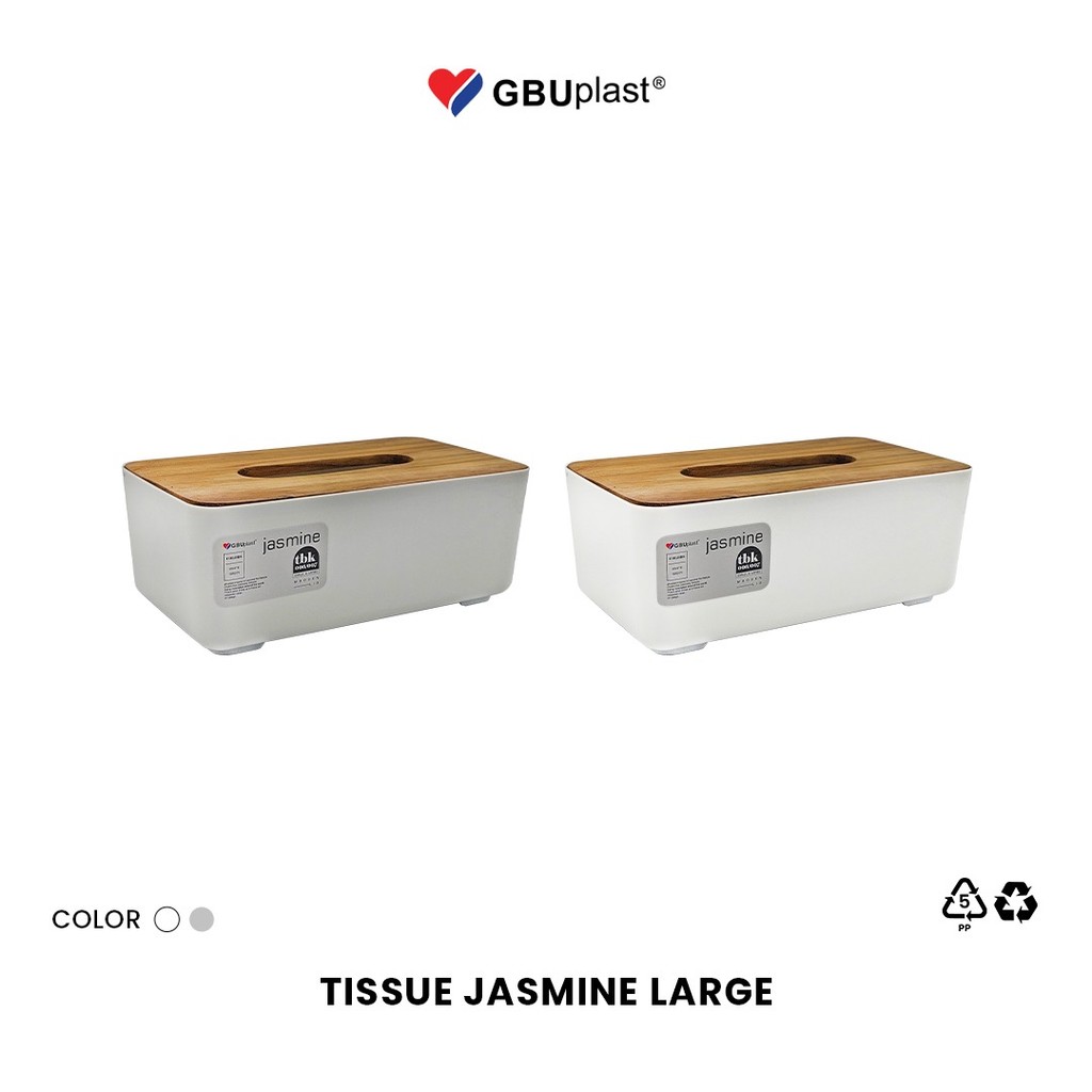GBUplast Tissue Jasmine Large Tempat Tisu Kayu BPA Free 22x12x8.5 Cm Storage Box Minimalis TBK-006