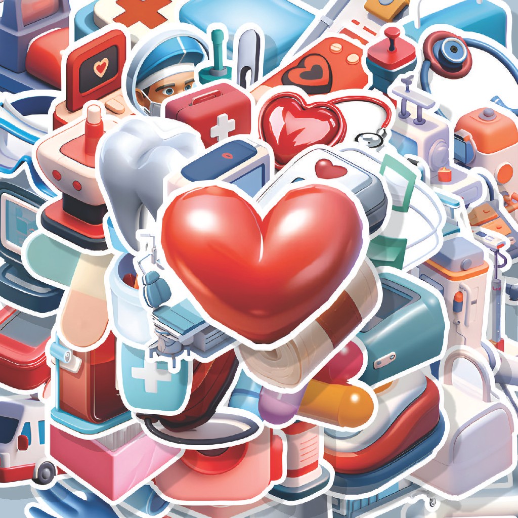 

100PCS Lucu Stiker 3D Medice Device [Perangkat Medis 3D] Stiker Aesthetic Stiker Anti Air Stikers Berperekat Waterproof sticker decal buat Motor Helm Buku Journal Koper Casing HP Laptop Botol Minum Hadiah anak