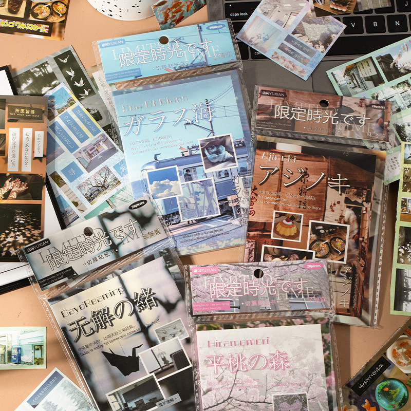 

Mr. Paper 4Style 20Pcs/bag cut film sticker book DIY handbook scrapbook photo frame envelope calendar greeting card decoration