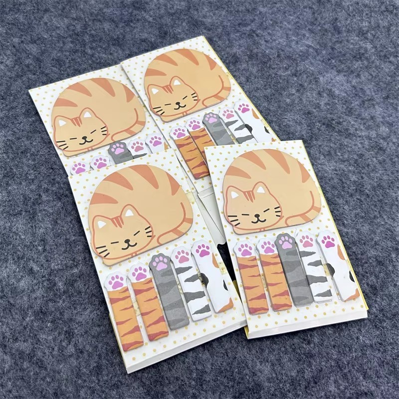 

4pcs Cute Sticky Notes Cartoon Lovely Cat Animal Sticky Note Planner Sticker Notepad Note Pads Stickers Memo Pad School Supplie