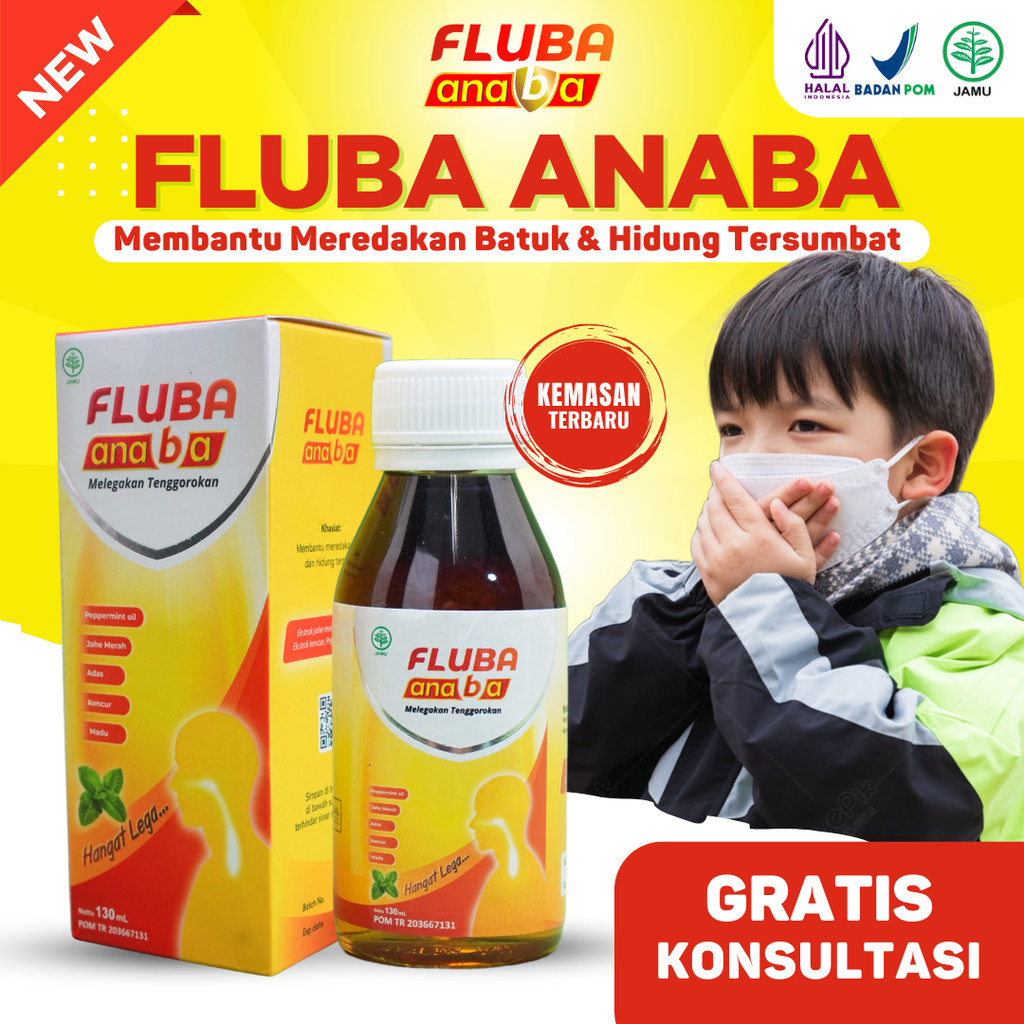 

FLUBA ANABA - HERBAL Atasi Radang Tenggorokan Batuk Berdahak Flu Pilek Amandel Insomnia HALAL BPOM