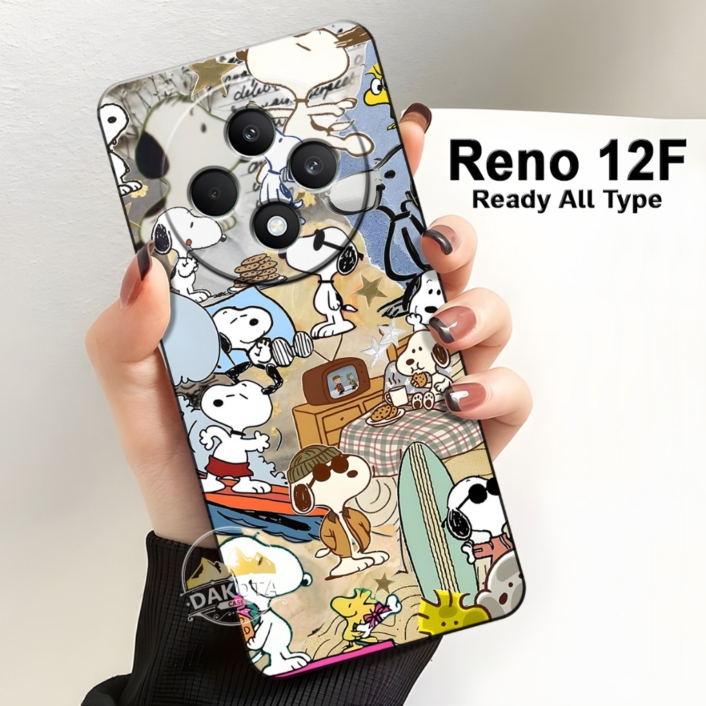 Dakota  - Casing Hp Oppo Reno 12F Terbaru - Case Fusion Motif Snoopy - Case Silikon Full Cover Keren