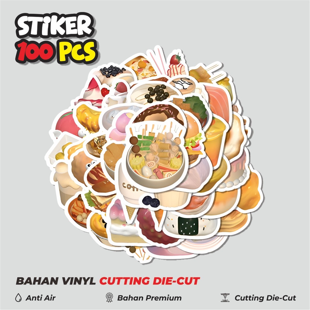 

Terbaru! 50 pcs Stiker Cute Cartoon 3D Food [Makanan 3D Kartun Lucu] Dekorasi Lucu Kreatif untuk Notebook, Skateboard, HP
