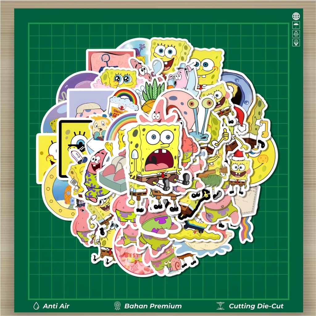 

HOT 50 PCS STIKER Stiker Spongebob & Patrick Stiker Fashion Cars Decal Dingin Kartu Album Custom Vinyl Anti Air- Sticker Aesthetic Buku Journal Koper Casing HP Tablet Laptop Helm Motor Botol Minum