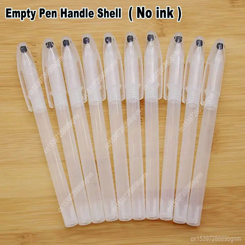 

10/20/30/50/100Pcs Set No Ink Empty Transparent Gel Pen Handle Shell For Office School Writing Stationery Accessories Supplies