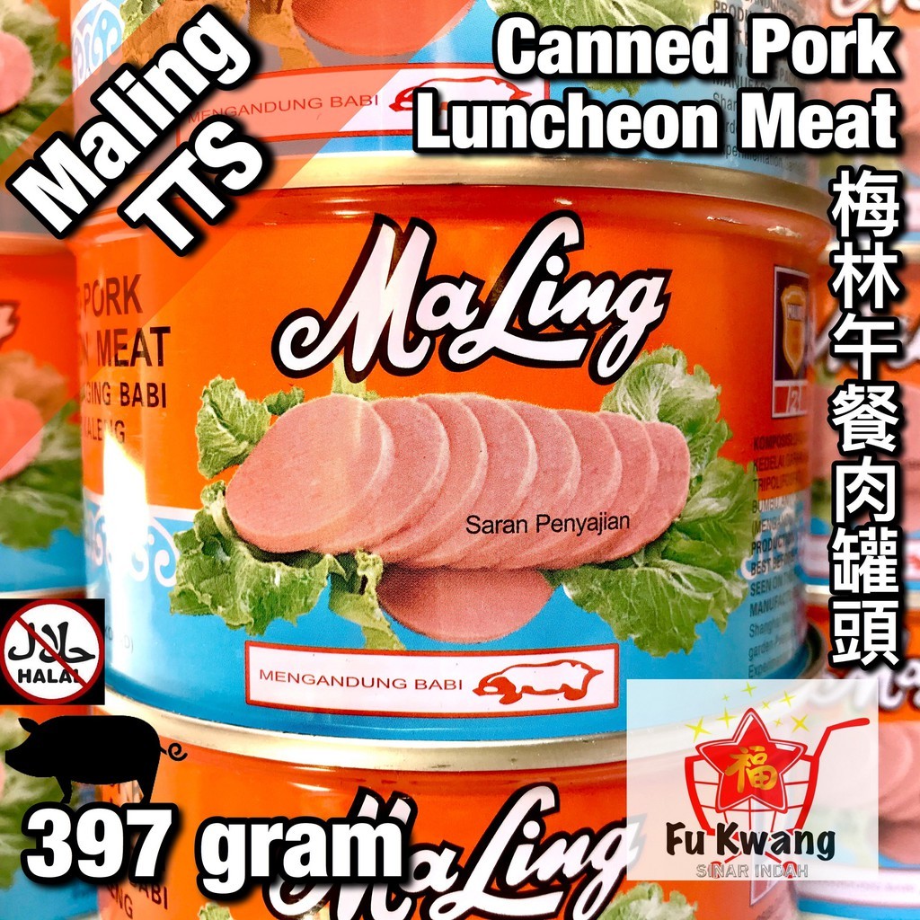 

Daging Ham Maling Ma Ling Kaleng TTS Canned Pork Luncheon Meat 397 gram