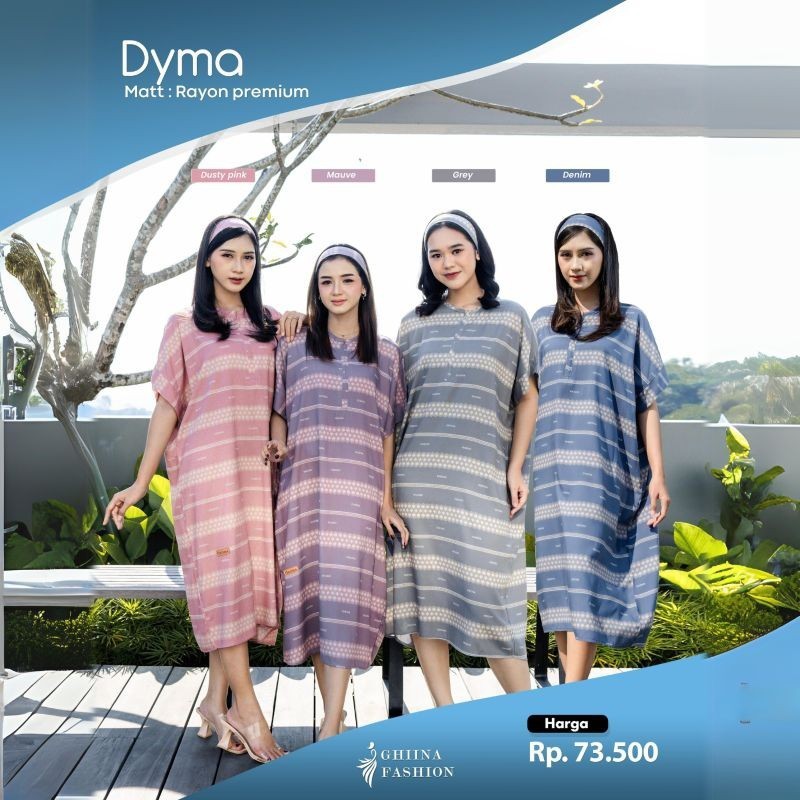 DYMA DRESS  GHINA FASHIONABLE  HOMEDRESS DASTER RAYON TERLARIS BISA COD ️