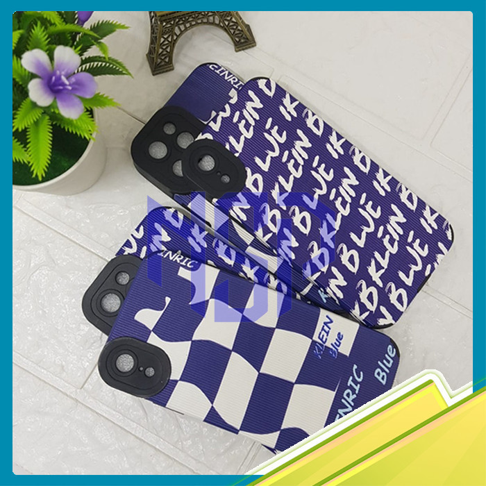 SOFT CASE BLUE PLAID PATTERN KLEIN UNTUK IP 7 PLUS - 13 PRO MAX