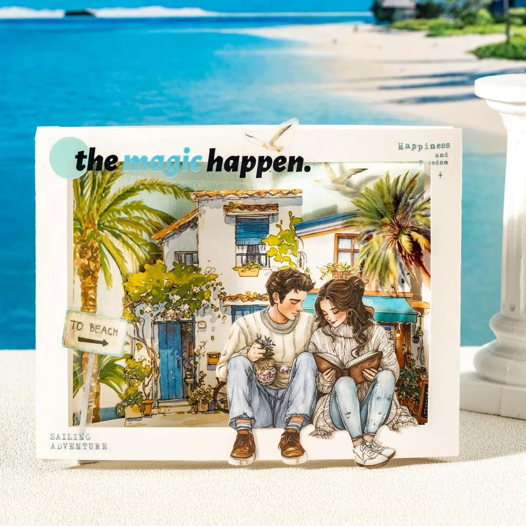 

100pcs/pack Pads handmade Scenery Handbook Love Guide Notebooks Character Set Decoration DIY Material Writing 122*90mm