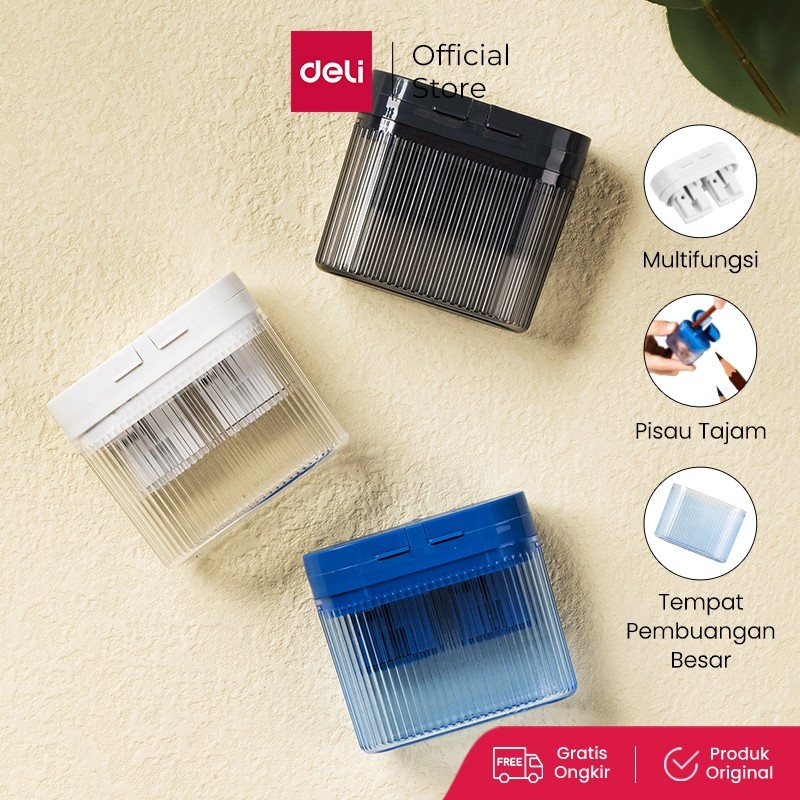 

Deli Pencil Sharpener / Rautan untuk pensil Biasa dan Jumbo Pisau Tajam EH553