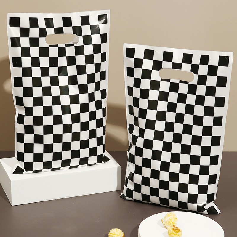 

Black And White Checkered Bags Race Car Theme Party Favor Bag Goodie Candy Bags for Race Car Theme Birthday Party Decorations