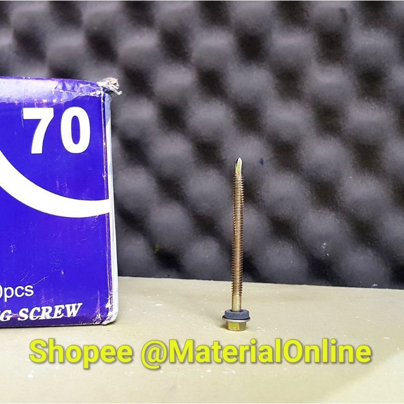 Baut Sekrup Skrup Roofing Karet Screw Atap Baja Ringan 7Cm 7 Cm ZOLO Eceran Ecer Per Buah Satuan