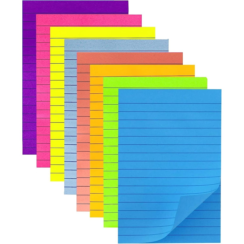 

1pc 50 Sheets Lined Sticky Notes Post Self Sticky Notes Pad Bright Post Stickies Colorful Sticky Notes For Office School