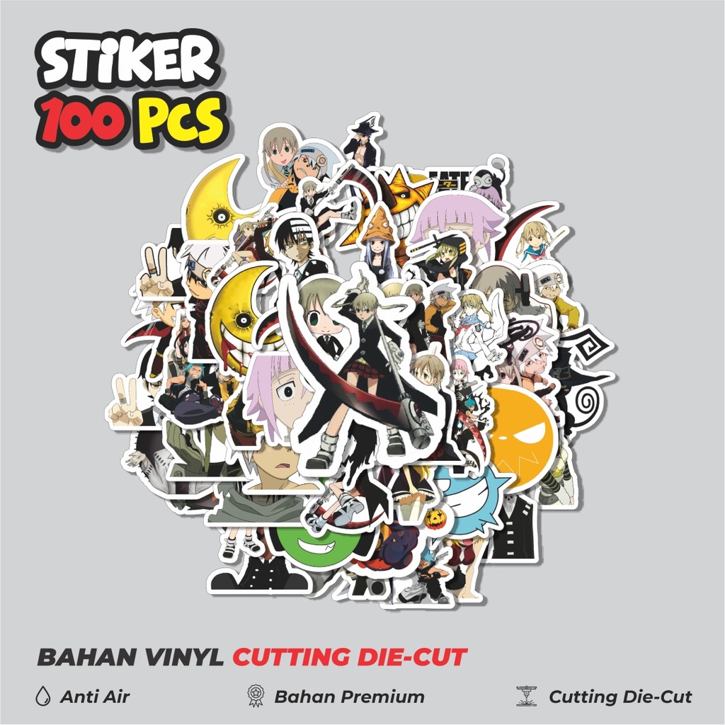 

Terbaru! 50 pcs Stiker Anime Series Soul Eater Character Mix 2 Dekorasi Lucu Kreatif untuk Notebook, Skateboard, HP