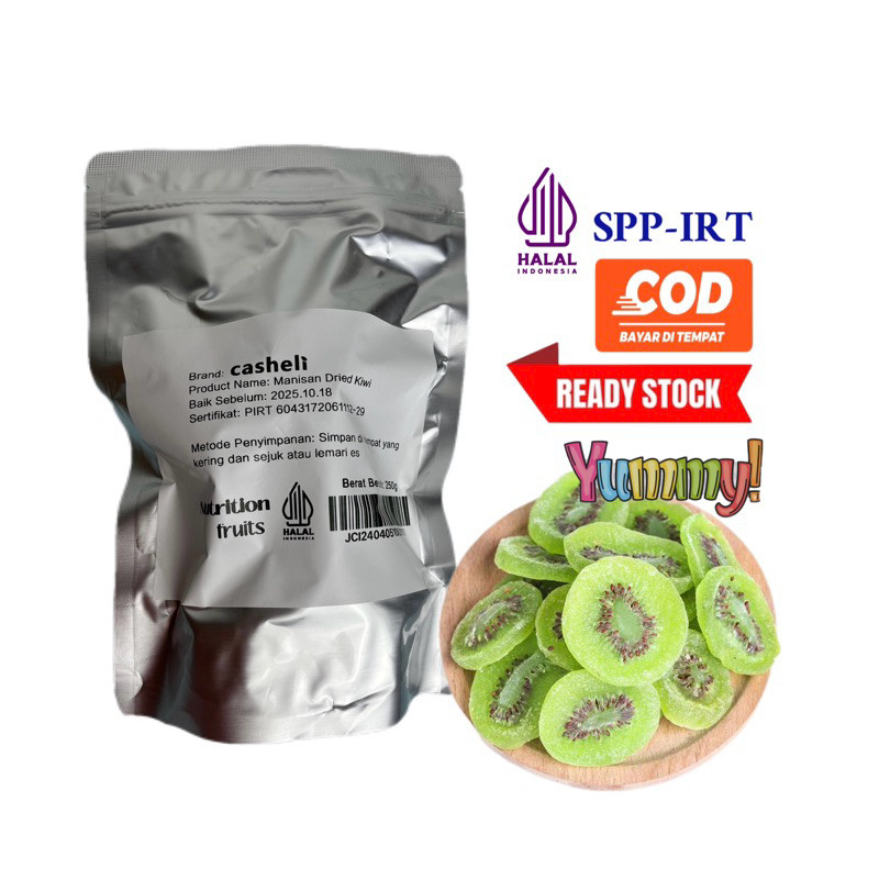 

Casheli Dried Kiwi Kering 500g Dried Kiwi Green Good Quality 500g
