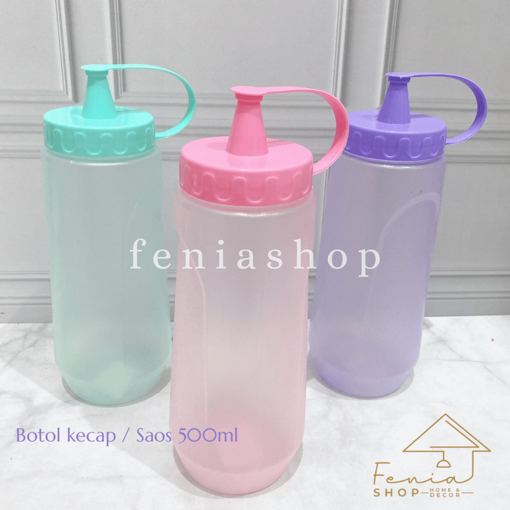 BOTOL KECAP 500ml  Plastik Pink Ungu Kitchenware